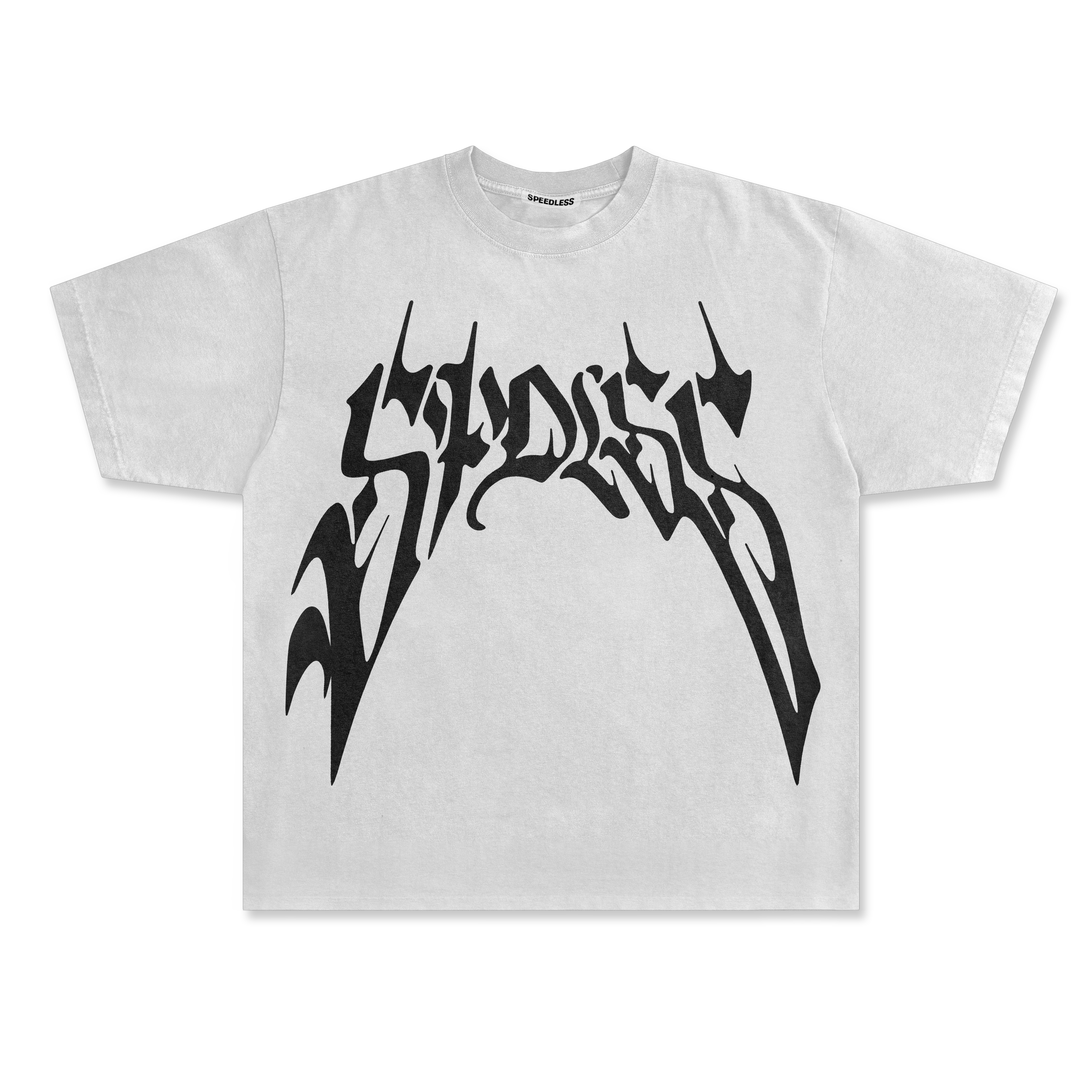 Black print tee - Light grey